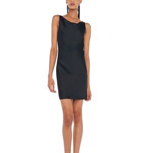 Norma Kamali Black Satin Mini Dress